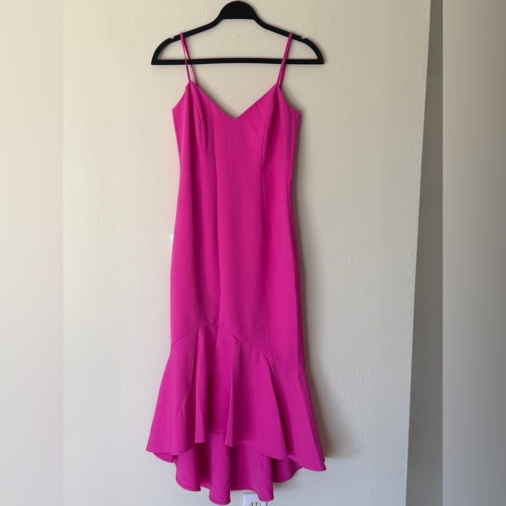 Bardot - Lisandra Midi Dress In Pink Shock -new with tag- perfect condition - Picture 4 of 5